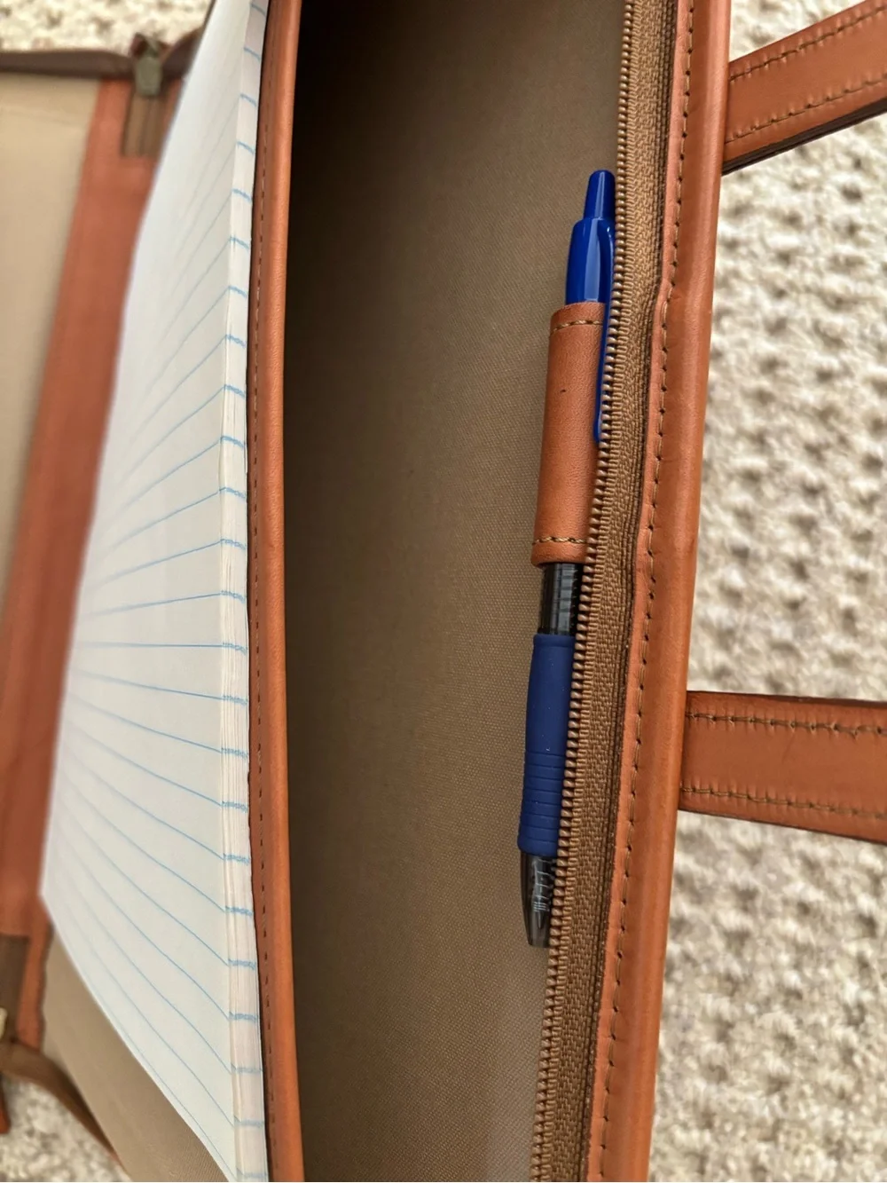 Hartmann Briefcase Tan Leather Top Handles